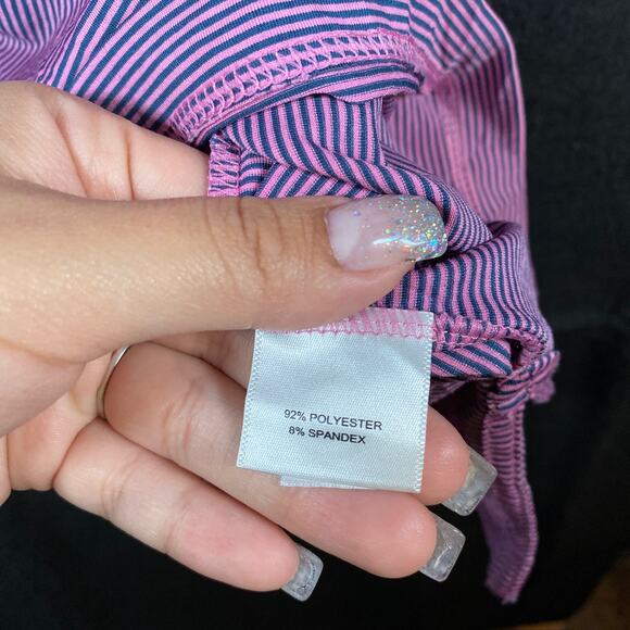 Peter Millar Mens Shirt Purple Blue Stripe Summer Comfort Polo Stretch XLarge - Picture 7 of 12